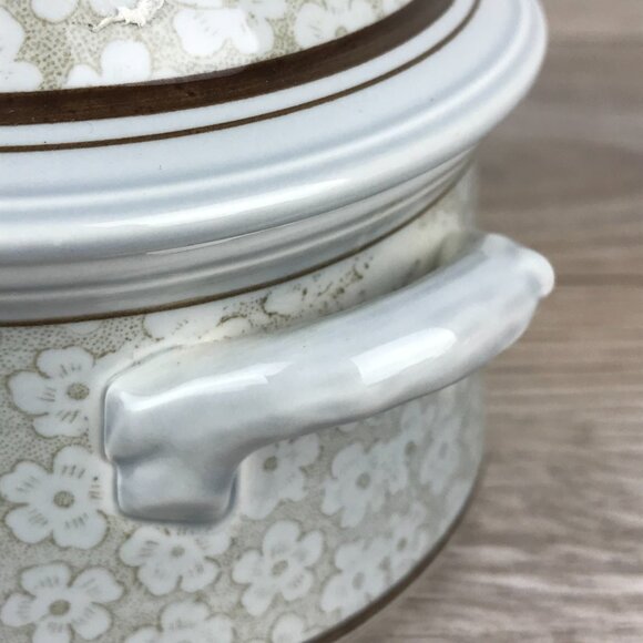 Vintage Villeroy & Boch Sugar Bowl and Creamer Set, Dalarna Blue & Brown Floral - Picture 10 of 13